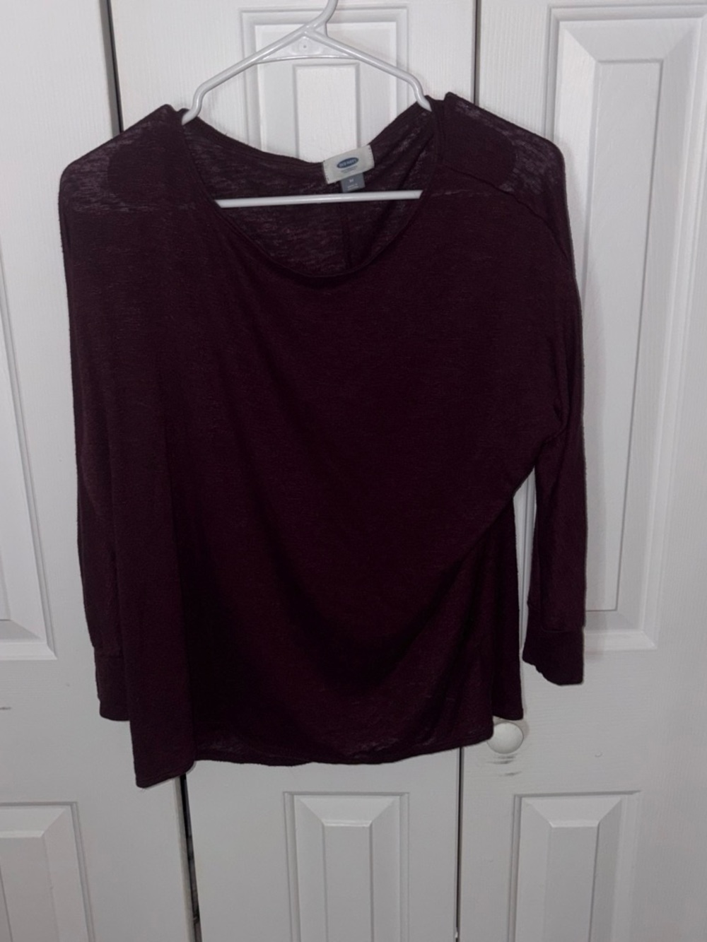 Old Navy Long Sleeve Scoop Neck Top - Deep Plum